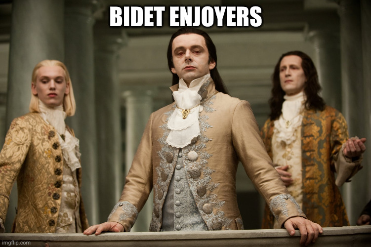 bidet enjoyed. aristocrat's looking down meme